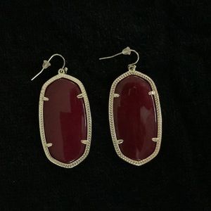 Kendra Scott Danielle Gold Statement Earrings in Red Opaque